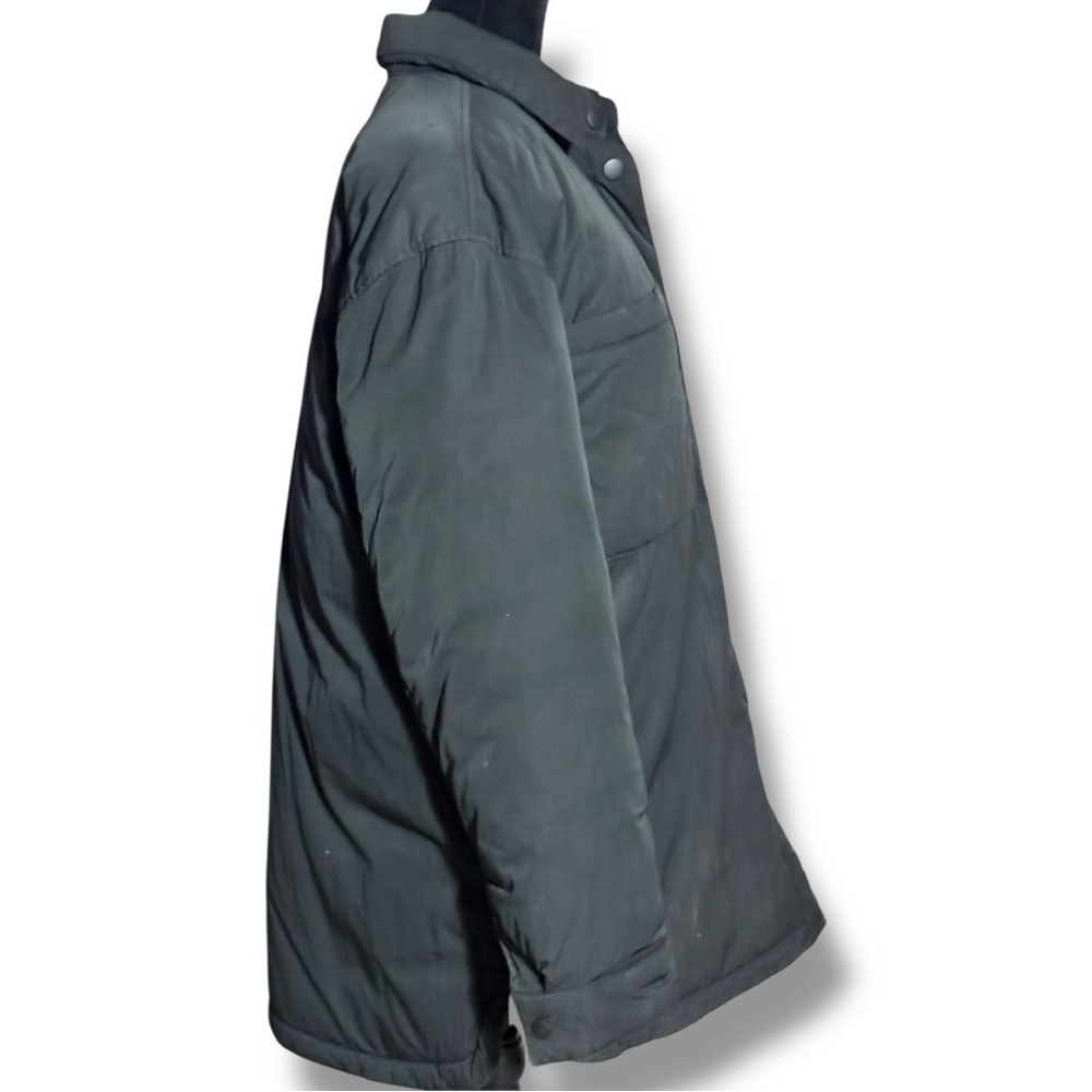 GAP Women's Charcoal Lightweight Button Down Hoodless Recycled Puffer Jacket - Picture 4 of 15